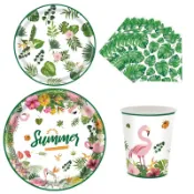 【當天出貨】🍹S派對🍹summer系列  party主題免洗餐具 高質感派對 烤肉 野餐 慶生 蛋糕紙盤 叢林 龜背葉
