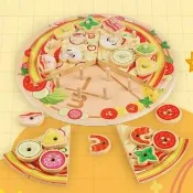 子玄 木質披薩拼圖教具 益智配對手眼協調 披薩桌遊 披薩疊疊樂 多層披薩桌遊