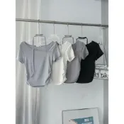 (店+)【Desire shop】超多穿法~繞脖彈力短袖上衣 RC110131【現+預】