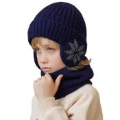 (店+)【LEESA】加絨圍脖\保暖毛帽\針織毛線帽\針織帽\兒童毛帽\兒童圍脖\護耳毛帽\遮耳毛帽\加絨毛帽\兒童禮物\毛帽\圍脖