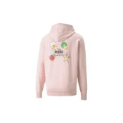 (店+)【PUMA】533198-36 彪馬 Club Graphic Hoodie 生活系列 趣味印花針織運動連帽套頭帽T 男款 粉紅色