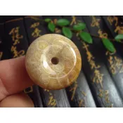 ◎臻品閣◎ 天然~珊瑚玉 菊花玉 平安扣 玉墬 精品珊瑚玉 S15