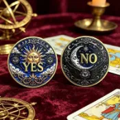 🎁新品上新🎁日月星辰YESNO決策幣塔羅許願幸運幣把玩紀念幣選擇困難禮物擺件