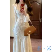 TT 新款上新魚尾裙早秋小個子穿搭洋裝2025年秋冬新款入秋長裙白色裙子女裝 MAXJ