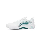 (店+)【LI-NING 李寧】AYZT003-4 LiNing李寧 貼地飛行 3LITE PU織物 防滑減震耐磨足弓穩定 防滑耐磨透氣包裹性 低幫 羽毛球鞋 男女同款 白綠 男鞋 男運動鞋 女鞋 女運動鞋 羽球鞋