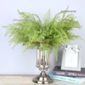 仿真綠植#仿真植物文竹葉仿真蕨草 植物牆配草軟塑膠人造植物