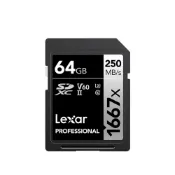 (店+)【Lexar 雷克沙】Professional 1667x UHS-II U3 64G 記憶卡