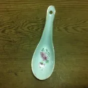 WH7221【四十八號老倉庫】全新 早期 台灣製 慶益 杜鵑花 NG 湯匙 14.8cm 1匙價【懷舊擺飾拍片道具】
