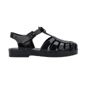 【Melissa】前包羅馬T字涼鞋-大童(黑色) 防潑水