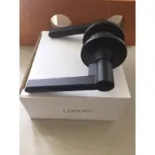 (店+)現貨LD6X907黑色水平鎖(自動解閂)◄板手鎖 FAULTLESS加安轉扭式水平鎖 水平把手鎖 門鎖 房間鎖 消光黑