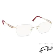 Flair Das Original 德國芙萊爾 雙線鑲鑽無框光學眼鏡(FR9140-200)