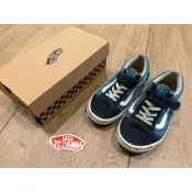 【Vans正版/經典潮童鞋】Vans Old Skool 魔鬼氈休閒鞋/海軍藍22cm/原1380現300/可搭滿千