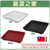 【蔬菜之家】四方型栽培盆5.5吋專用底盤(黑色.白色.磚紅色3色可選)塑膠花盆 多肉盆 育苗盆 栽