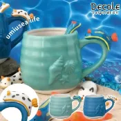 ★刺蝟秘密基地★正版開發票 日本 Decole 海蛞蝓 海洋生物 海兔 陶瓷 湯匙 筷架 杯子 馬克杯