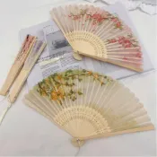 (店+)Iman臻緻生活古風扇子摺疊扇中國風女士小扇子漢服旗袍舞蹈扇新中式夏天竹扇