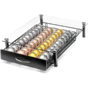 適用於Nespresso Vertuoline膠囊咖啡架抽屜式咖啡收納盒玻璃款