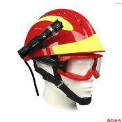 Winn F2 緊急救援頭盔消防員安全頭盔工作場所防火安全帽帶頭燈和護目鏡防護抗衝擊耐熱頭盔