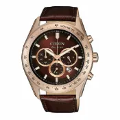 大高雄鐘錶城 CITIZEN 星辰錶 CHRONOGRAPH系列 CA4452-17X 情人節推薦款/時尚光動能三眼計時腕錶/咖啡 43mm｜樂天領券現折★全館特惠中★指定刷卡回饋10%