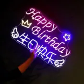 笑笑客製化客制【台灣出貨】燈牌明星演唱會led發光字手舉牌生日快樂冬粉應援霓虹燈ins燈牌 愛豆見面會燈牌定制