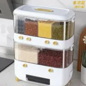 未來屋 【防蟲防潮】米桶 密封罐 米缸 收納盒 五穀雜糧收納 廚房收納 分格分類設計 防蟲防潮密封 透明可視 大容量 家用必備