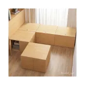 (店+)廠傢免運 飄窗收納櫃 陽臺櫃 儲物櫃 翻蓋自由組閤 矮櫃 地櫃 坐式榻榻米 櫃子床頭櫃 床尾收納櫃 組合高箱櫃 上掀矮櫃
