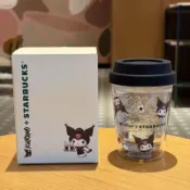 【現貨】星巴克杯子庫洛米聯名雙層玻璃杯可愛帶杯蓋耐熱情人節禮物水杯