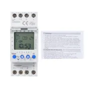 2 通道定時器可編程定時開關 AHC812 230V 16A 每週程序數字時間開關 Din 導軌安裝
