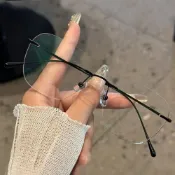 (店+)【LEESA】無框眼鏡\純鈦鏡框\百搭眼鏡\方框眼鏡\素顏眼鏡\眼鏡架\眼鏡框\眼鏡\無邊框眼鏡\無度數眼鏡