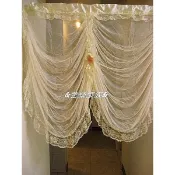 【蕾絲家族】*~家飾*~蕾絲弧形門簾窗簾*走道紗簾*櫃簾寬100*100公分