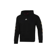 (店+)【adidas 愛迪達】H39283 adidas 麻將印花運動連帽套頭衛衣 男款 黑色