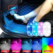 USB充電車用感應燈 無線安裝觸控開關 車內氣氛燈閱讀燈 柔和光線不刺眼 儲物箱扶手箱皆可用 免鑽孔