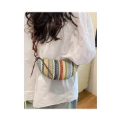 (店+)沂洋商城 小眾彩虹編織包包女2025新款時尚百搭洋氣斜挎包餃子包超火小包包
