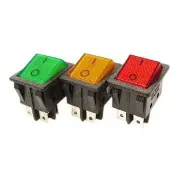 民權橋電子生活百貨 4P斜面帶燈開關 AC110V/220V 黑殼綠蓋 5083A-B-G