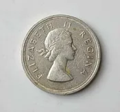 英屬南非1953年伊麗莎白二世版5先令跳羚大銀幣239