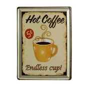 【OPUS LOFT 純真年代】30X40仿舊鐵皮畫/壁飾/壁貼(TP2007 HOT Coffee)