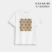 【COACH】REXY 10TH BIRTHDAY 經典標誌方形圖案棉質T恤-白色(CEM86)｜官方直營