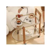 (店+)新品💫免運 北歐複古網紅ins日式實木小推車移動茶幾邊幾收納餐車中古置物架 酒水車 手推車 工具車 送餐車