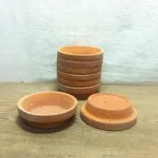 特價 WH6867【四十八號老倉庫】全新 早期 台灣製 紅磚胎 素燒盆 水盤 燭台 花盆墊 10*3cm 2盤價