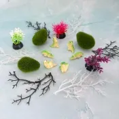 【A-ONE 匯旺】鱷魚家族 動物 假青苔石 園藝裝飾 微景觀造景 DIY生態造景 水族裝飾