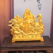 【鴻福堂】沙金天下第一山擺件喬遷禮品金山銀山裝飾工藝品客廳辦公室工藝擺