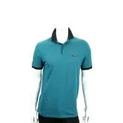 Emporio Armani 字母徽標藍綠色撞色短袖POLO衫(男款)