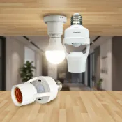  E27 移動感應器轉接頭 適用於燈泡燈座 自動人體紅外線感應燈座轉換器