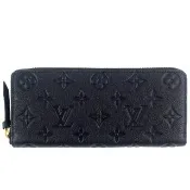 【Louis Vuitton 路易威登】Monogram 真皮LV花紋拉鍊長夾(M60171/黑色)