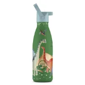 (店+)【Cool Bottles】西班牙Cool Bottles 侏儸紀恐龍 350ml 兒童不鏽鋼水壺 雙層不鏽鋼保溫杯 兒童保溫水壺 直飲保溫保冷水瓶