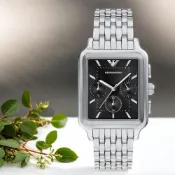 EMPORIO ARMANI 亞曼尼 復古方形三眼計時手錶-34mm AR11751