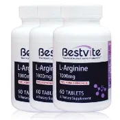 【美國BestVite】必賜力左旋精胺酸錠3瓶組(60錠*3瓶)