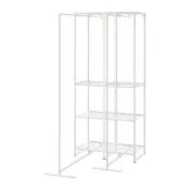 【IKEA 宜家家居】JOSTEIN 層架組連曬衣架，室內/戶外用/網狀 白色，82x53/117x180 公分