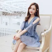 性感鋼托分體泳衣女 三件套蕾絲渡假泳裝 溫泉海邊比基尼