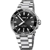 Oris 豪利時 Aquis 時間之海潛水300米日期機械錶-黑/43.5mm 0173377304134-0782405PEB