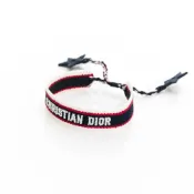 【BreezeOnline 微風精品線上】Dior 三色棉質編織星星手環(白/紅/藍)
